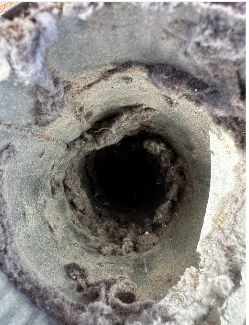 Dryer vent before cleaning